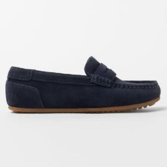 Zara Kids Leather Loafers Like New Dressy Size: EU 29 / US 11.5 Navy - Picture 3 of 8